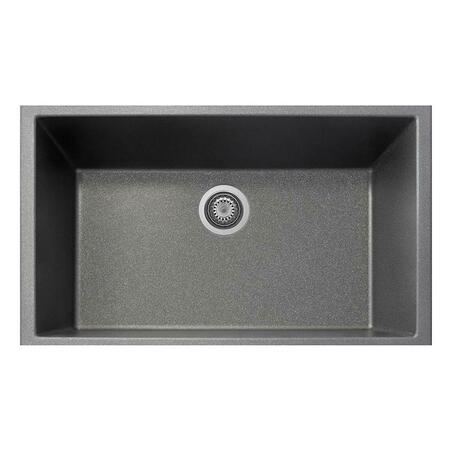 LATOSCANA 22 In. One Drop-In Granite Composite 1-Hole Single Bowl Kitchen Sink, Titanium ON8410-42UG